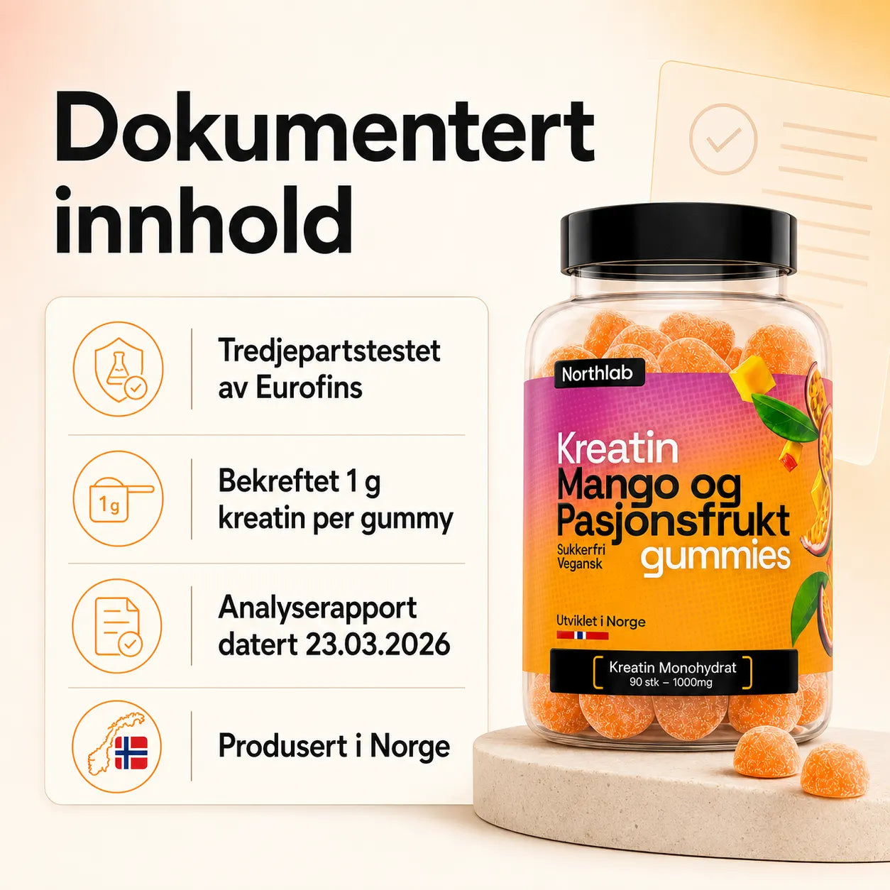 Kreatingummies med Mango & Pasjonsfrukt (90 stk)
