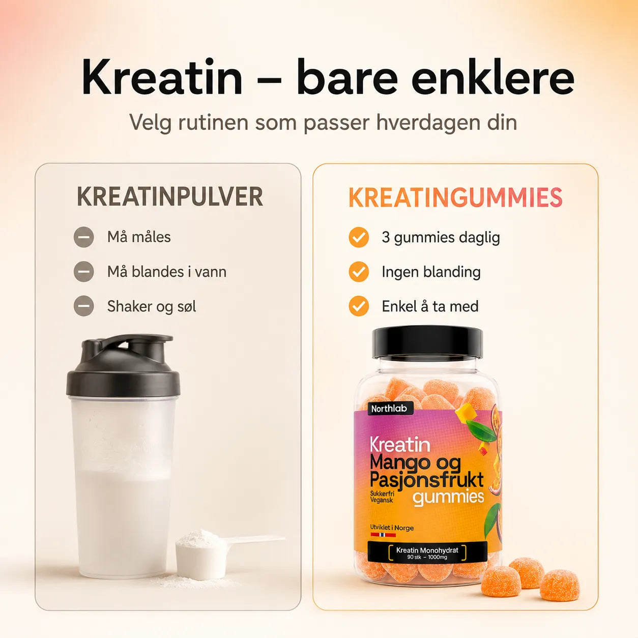 Kreatingummies med Mango & Pasjonsfrukt (90 stk)