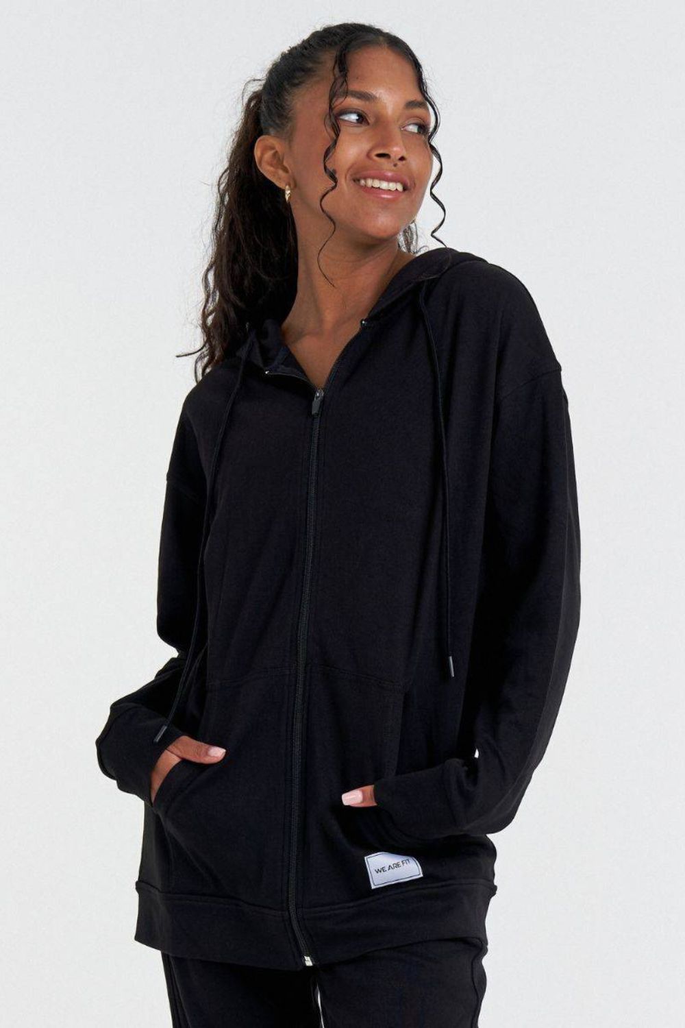 We Are Fit Black Cotton Sweatshirt/Hoodie