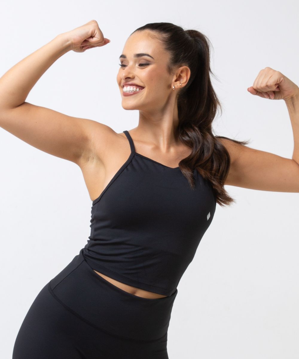 We Are Fit Black Sporty Crop Top