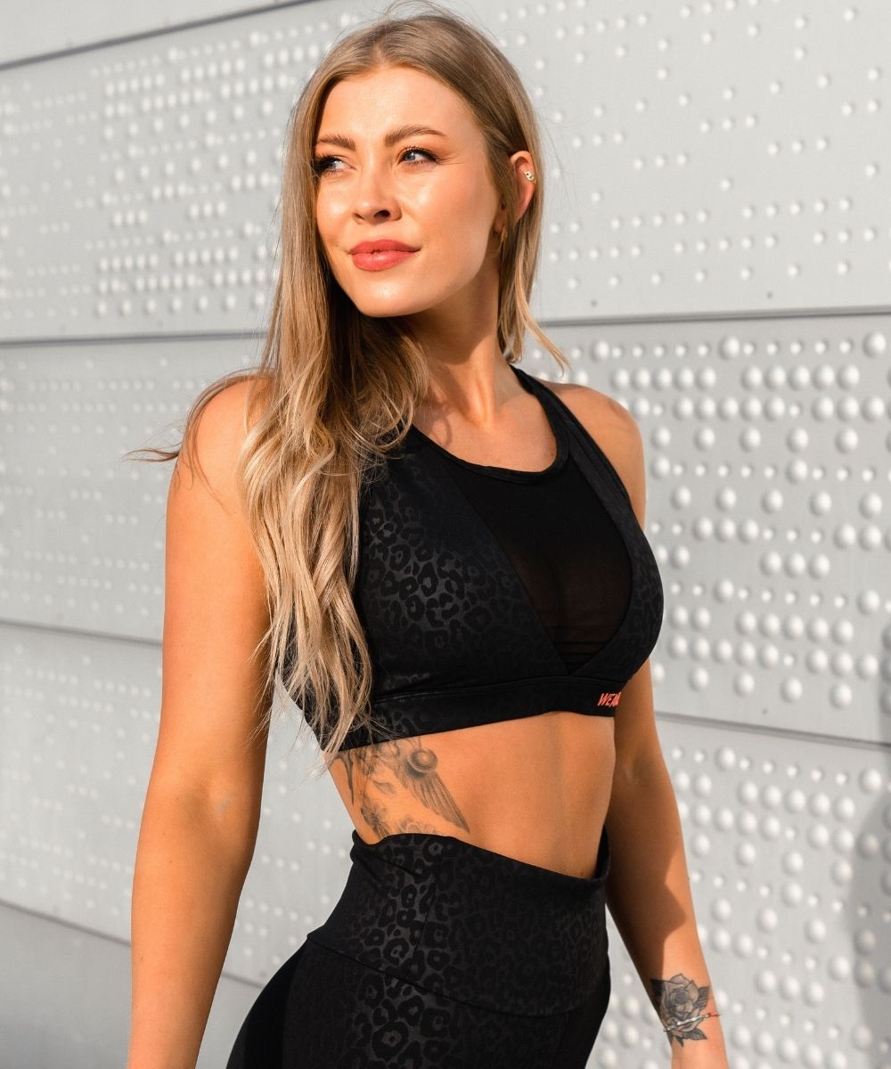 We Are Fit 3D Black Cheetah Top
