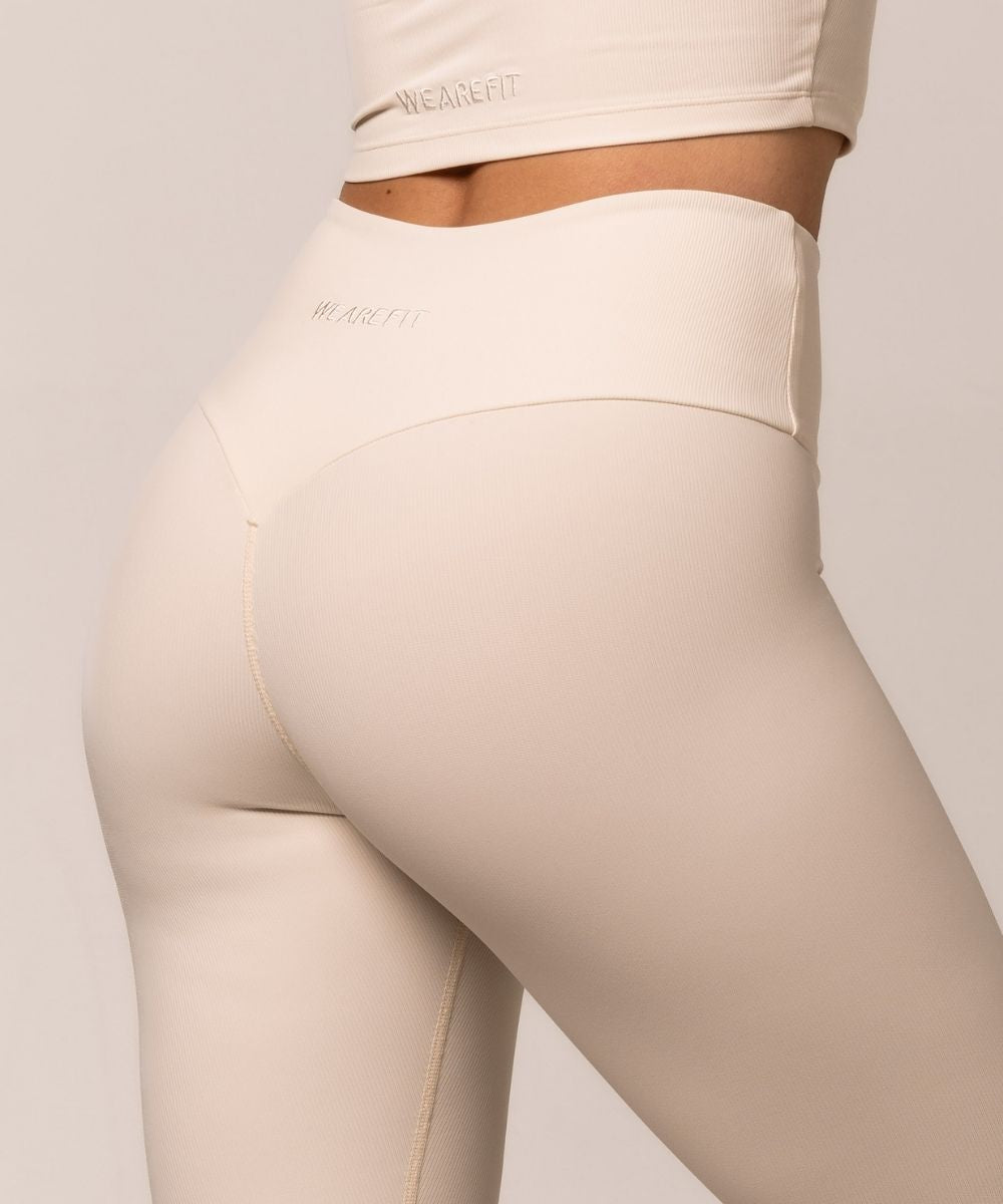 We Are Fit Beige Soft Rib Tights