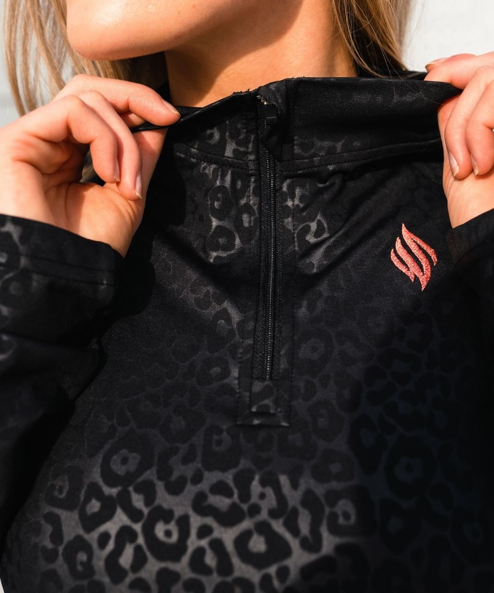 We Are Fit 3D Black Cheetah Longsleeve