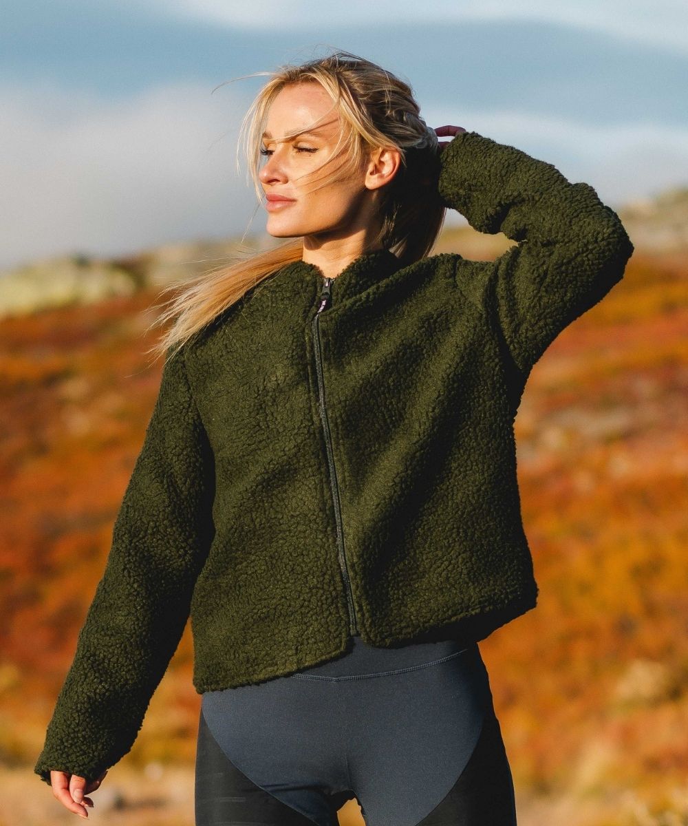 We Are Fit Green Teddy Jacket