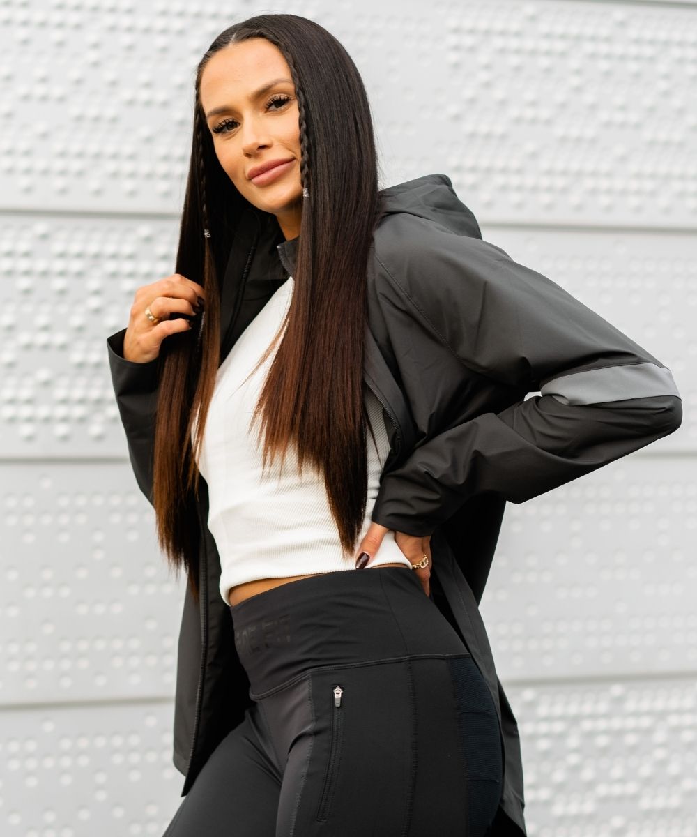 We Are Fit Black Poncho