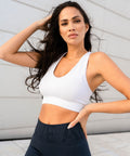 We Are Fit White Lux Rib Seamless Bra