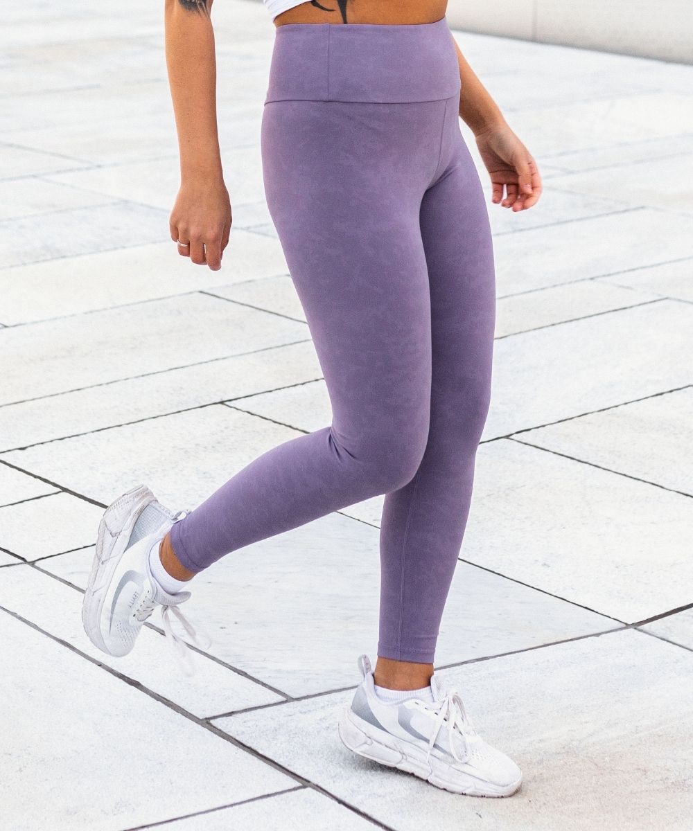 We Are Fit Purple Marble Velour Tights