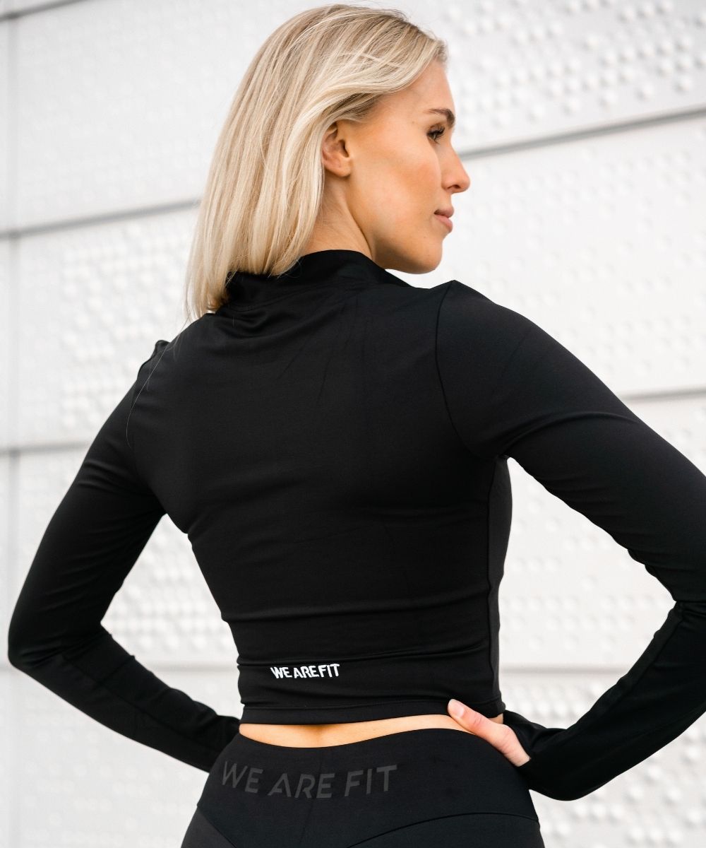 Black Crop Spandex Longsleeve