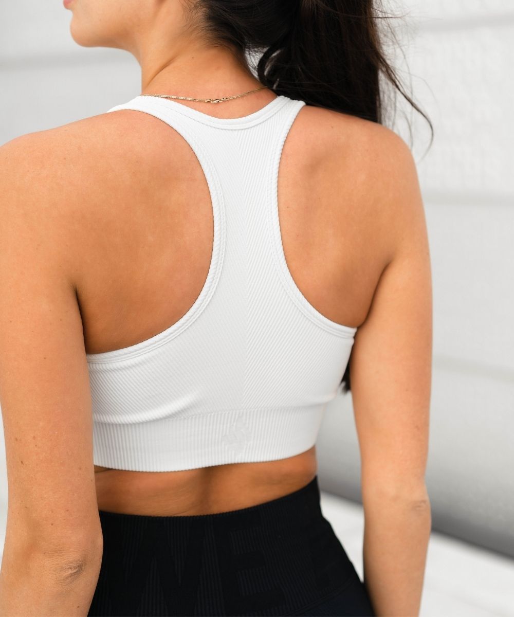 We Are Fit Off-White Lux Rib Seamless Bra