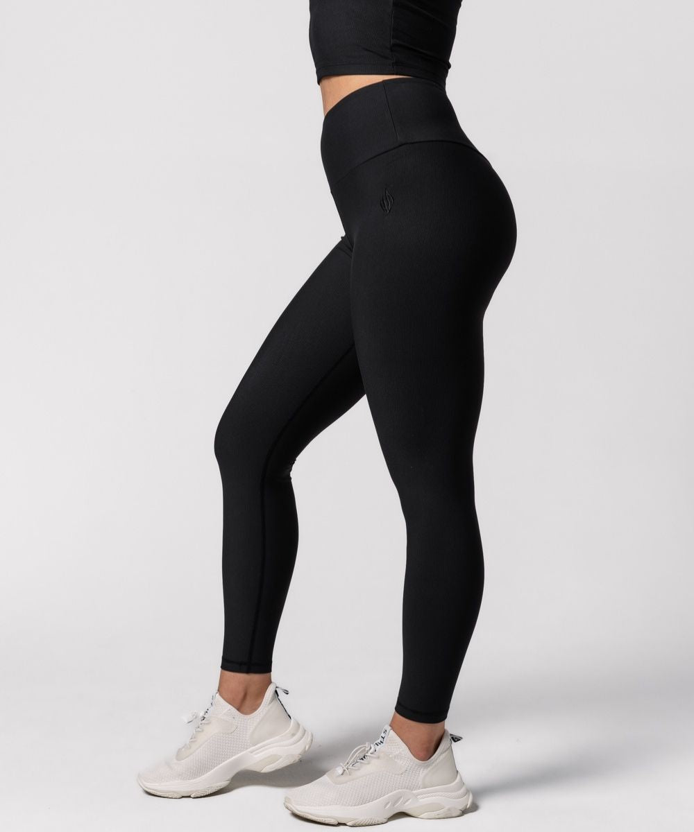 We Are Fit Black Soft Rib Tights