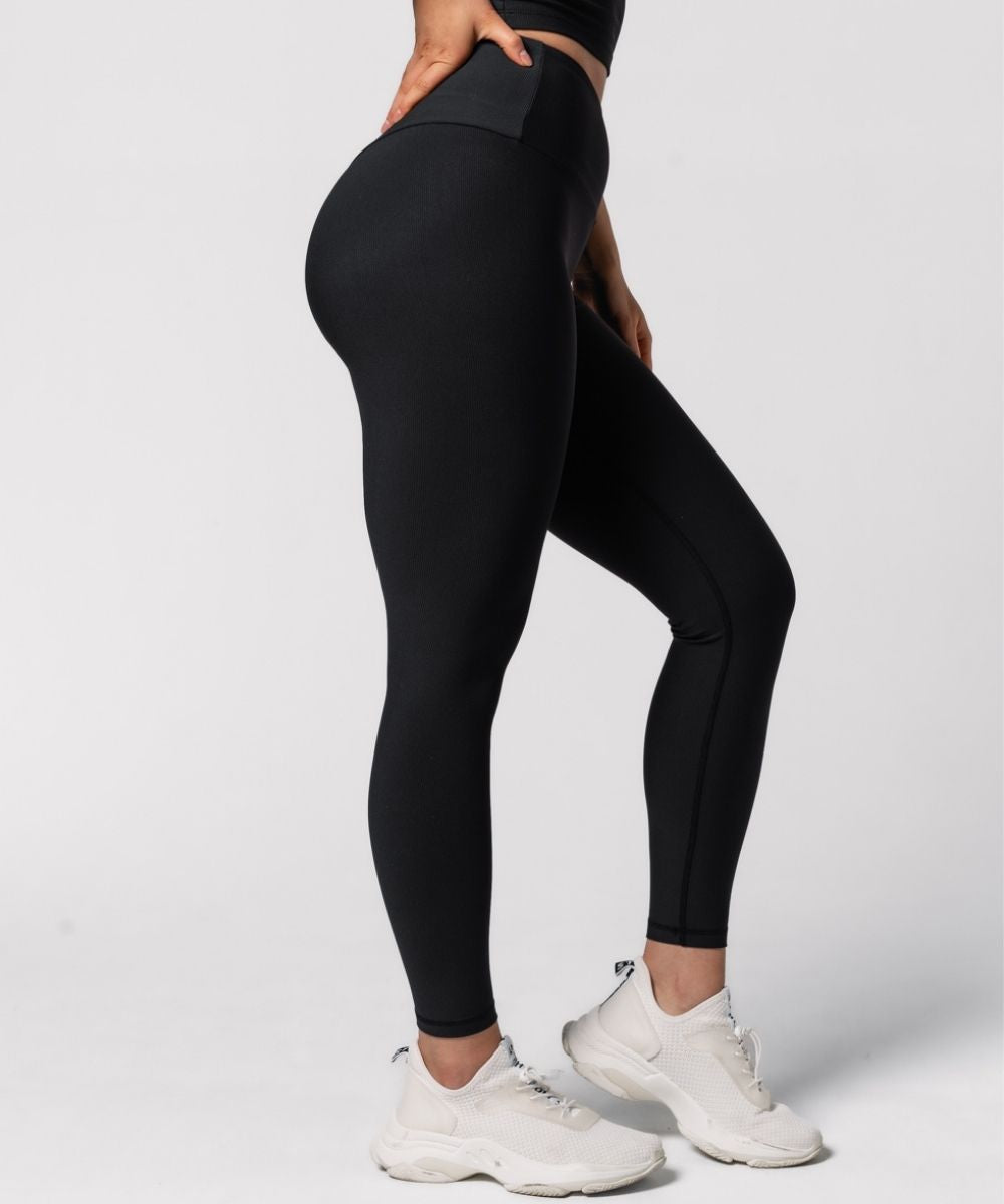 We Are Fit Black Soft Rib Tights