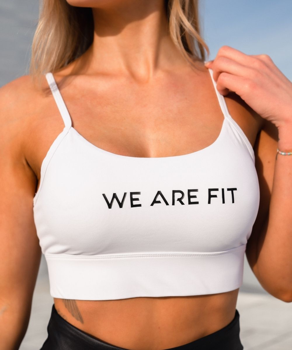 We Are Fit White Logo Bra (2)