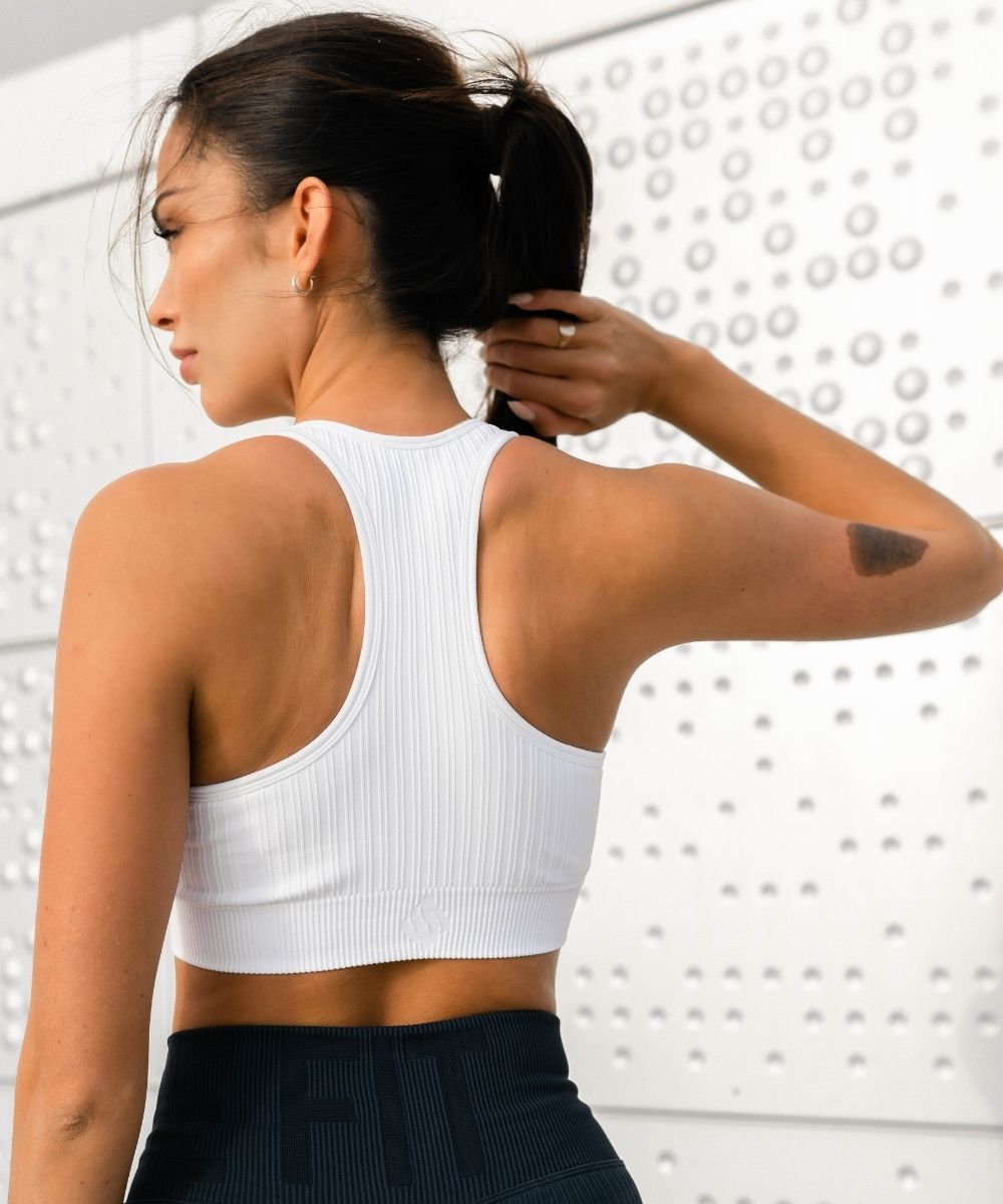 We Are Fit White Ribbed Seamless Bra