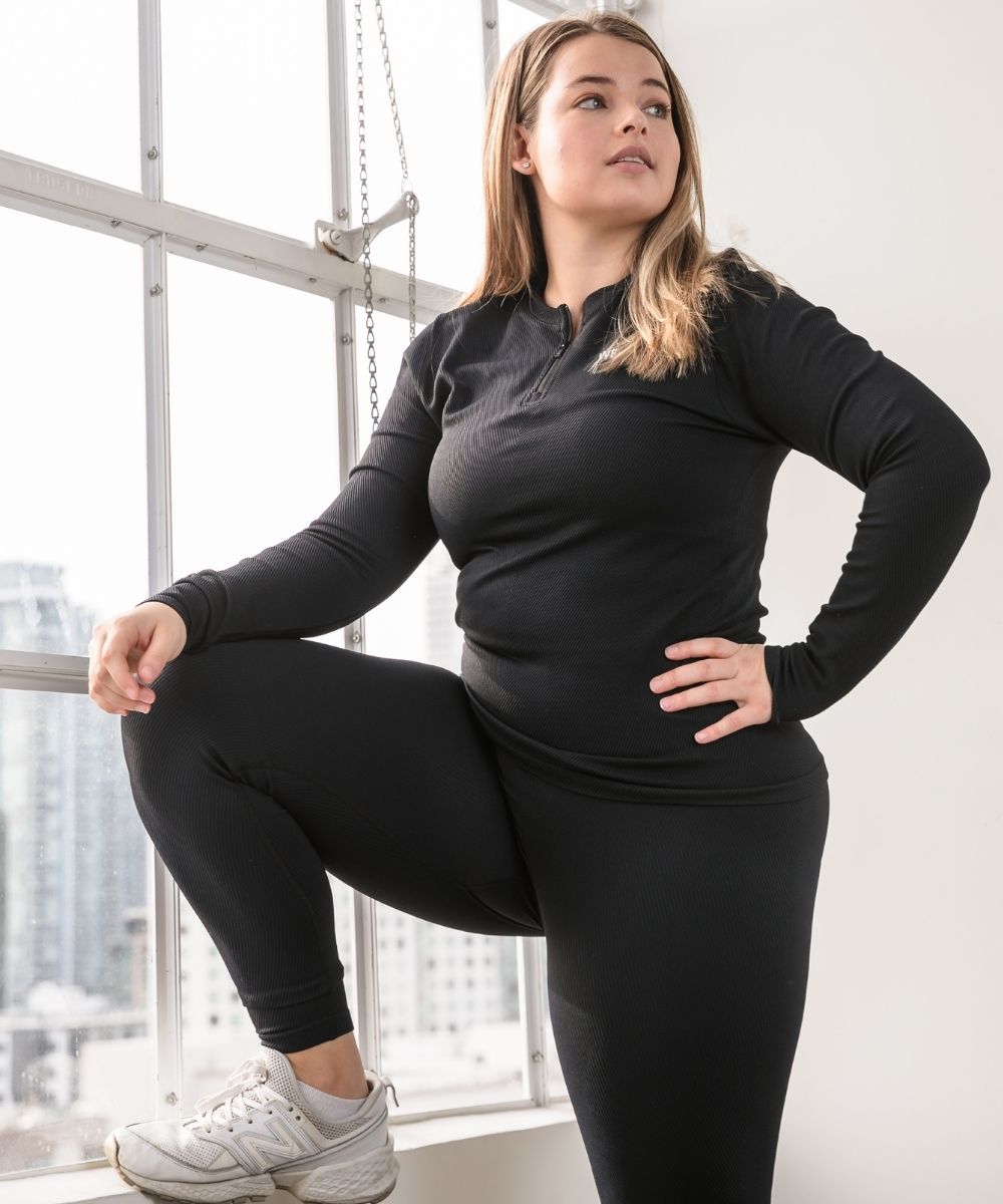 We Are Fit Black Lux Rib Seamless Longsleeve