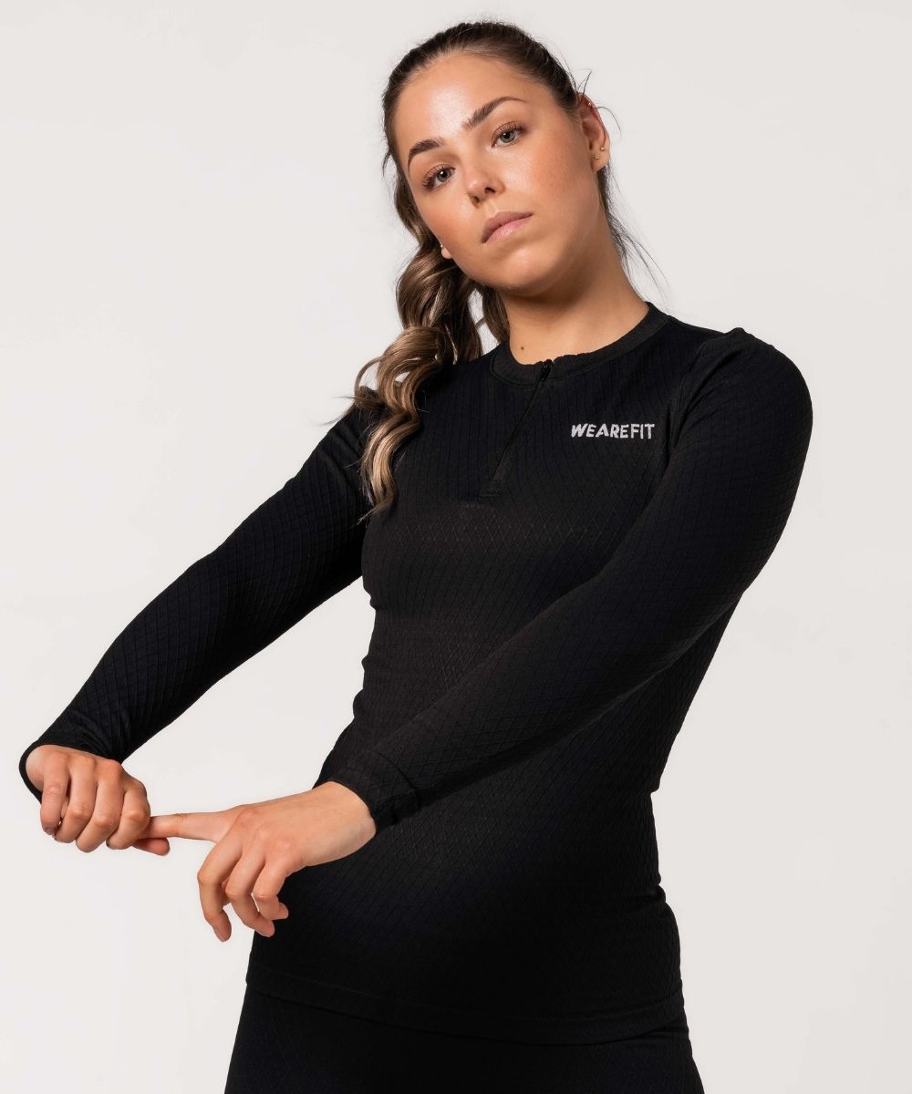 We Are Fit Black Core Rib Seamless Longsleeve
