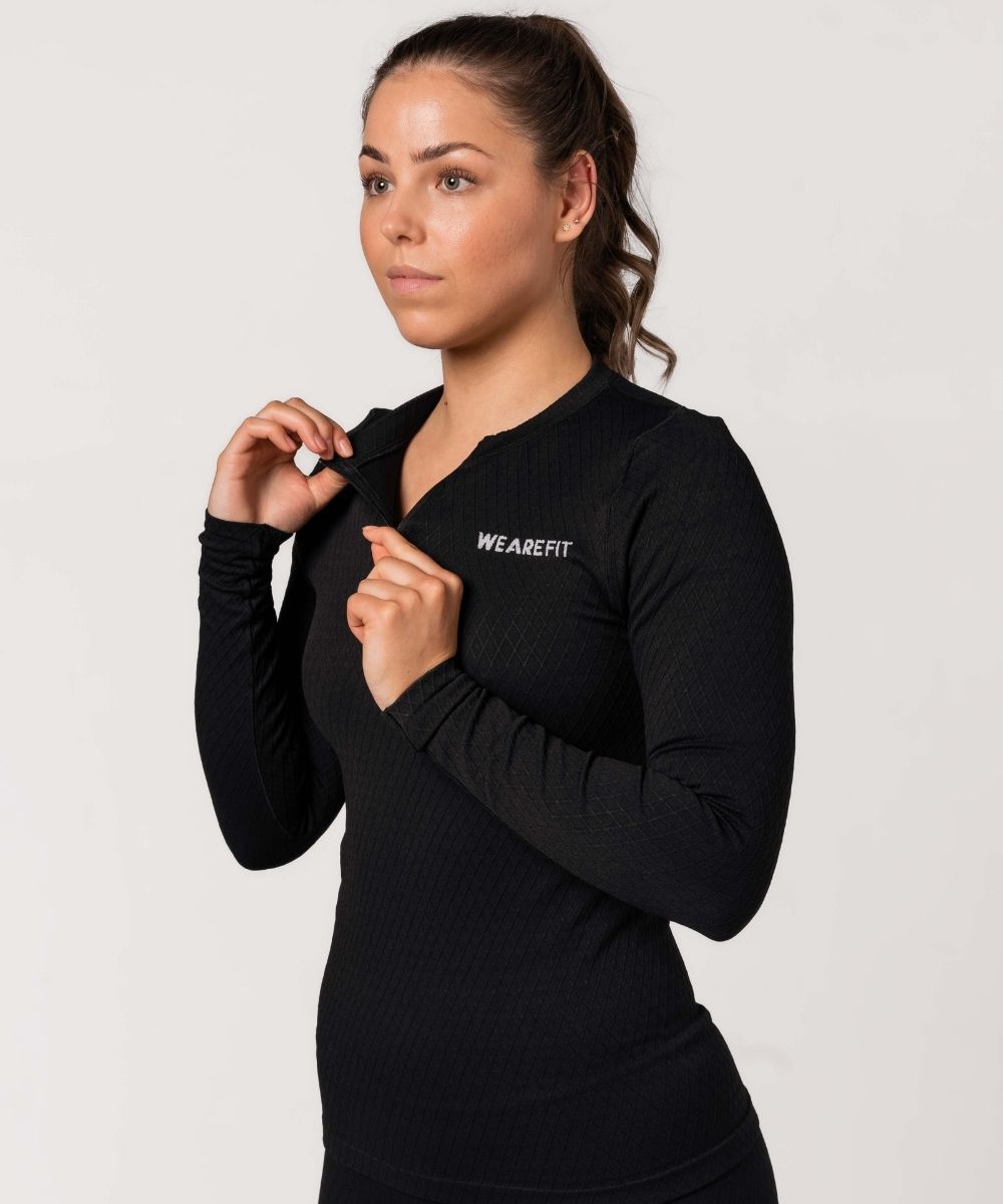 We Are Fit Black Core Rib Seamless Longsleeve