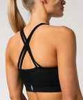 Black Logo Cross Bra