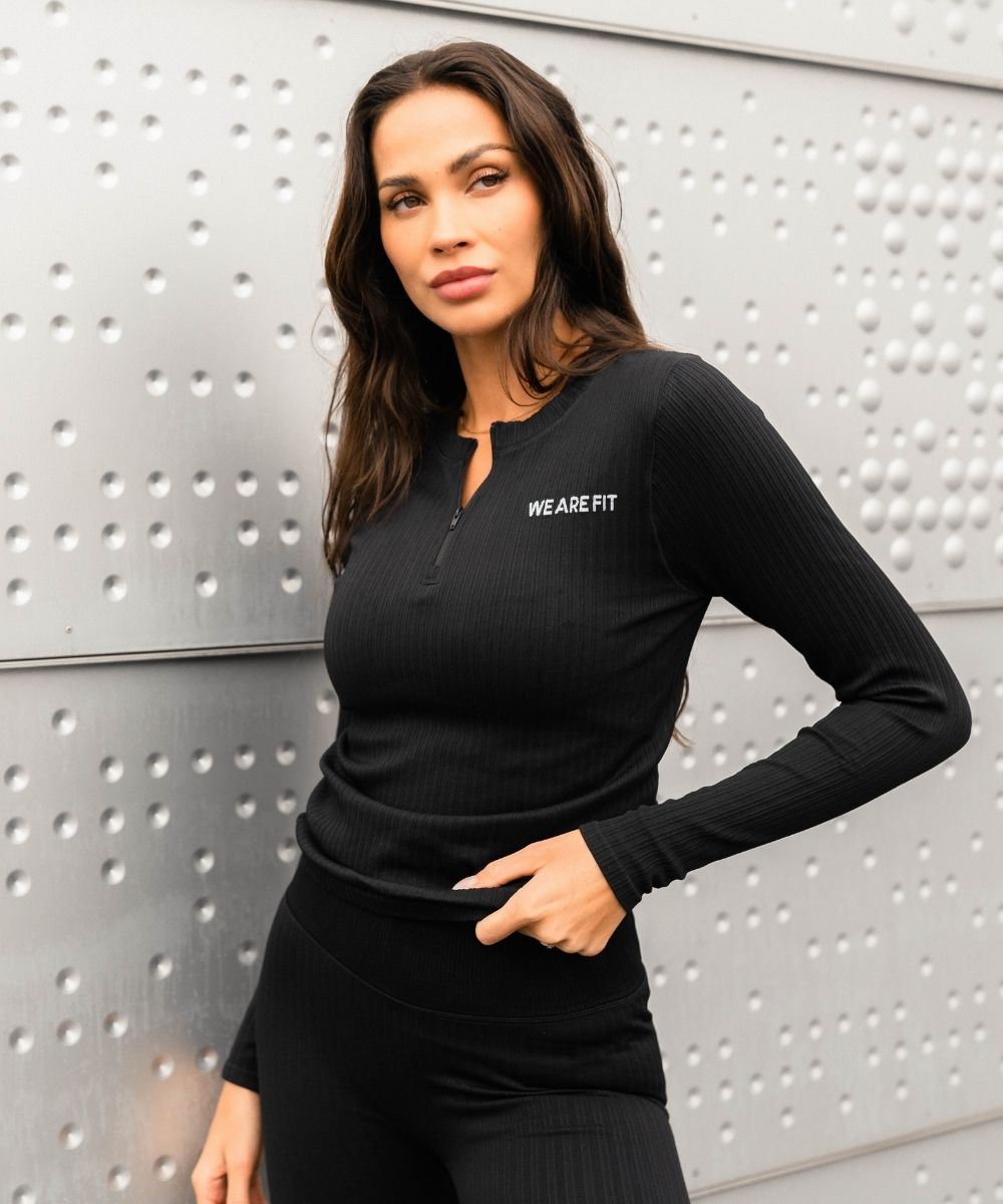 We Are Fit Black Ribbed Seamless Longsleeve