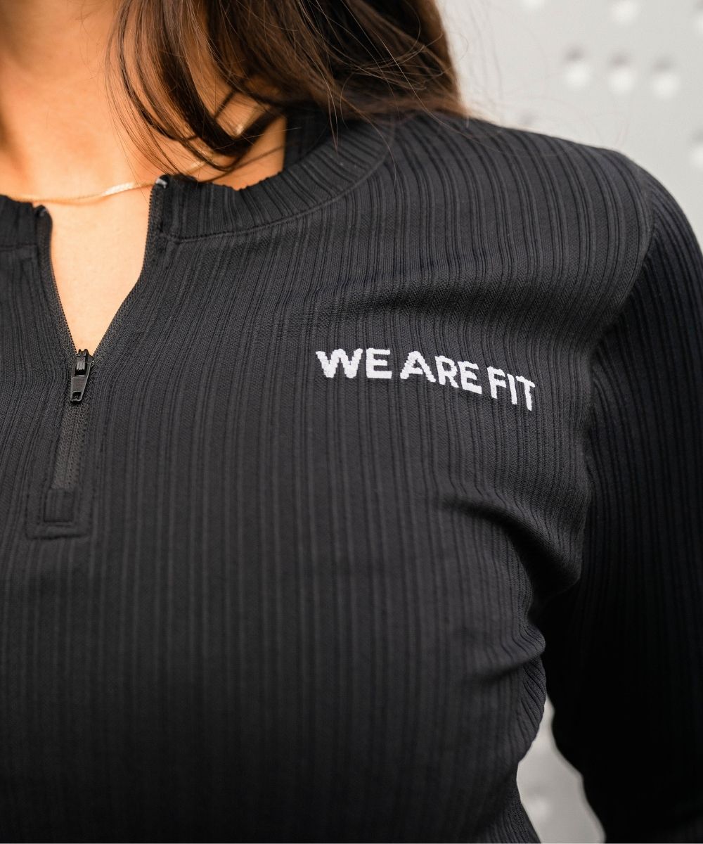 We Are Fit Black Ribbed Seamless Longsleeve