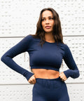 We Are Fit Blueberry Lux Rib Seamless Crop Longsleeve