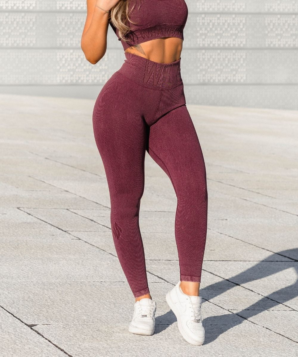 We Are Fit Vintage Plum Lux Rib Seamless Tights