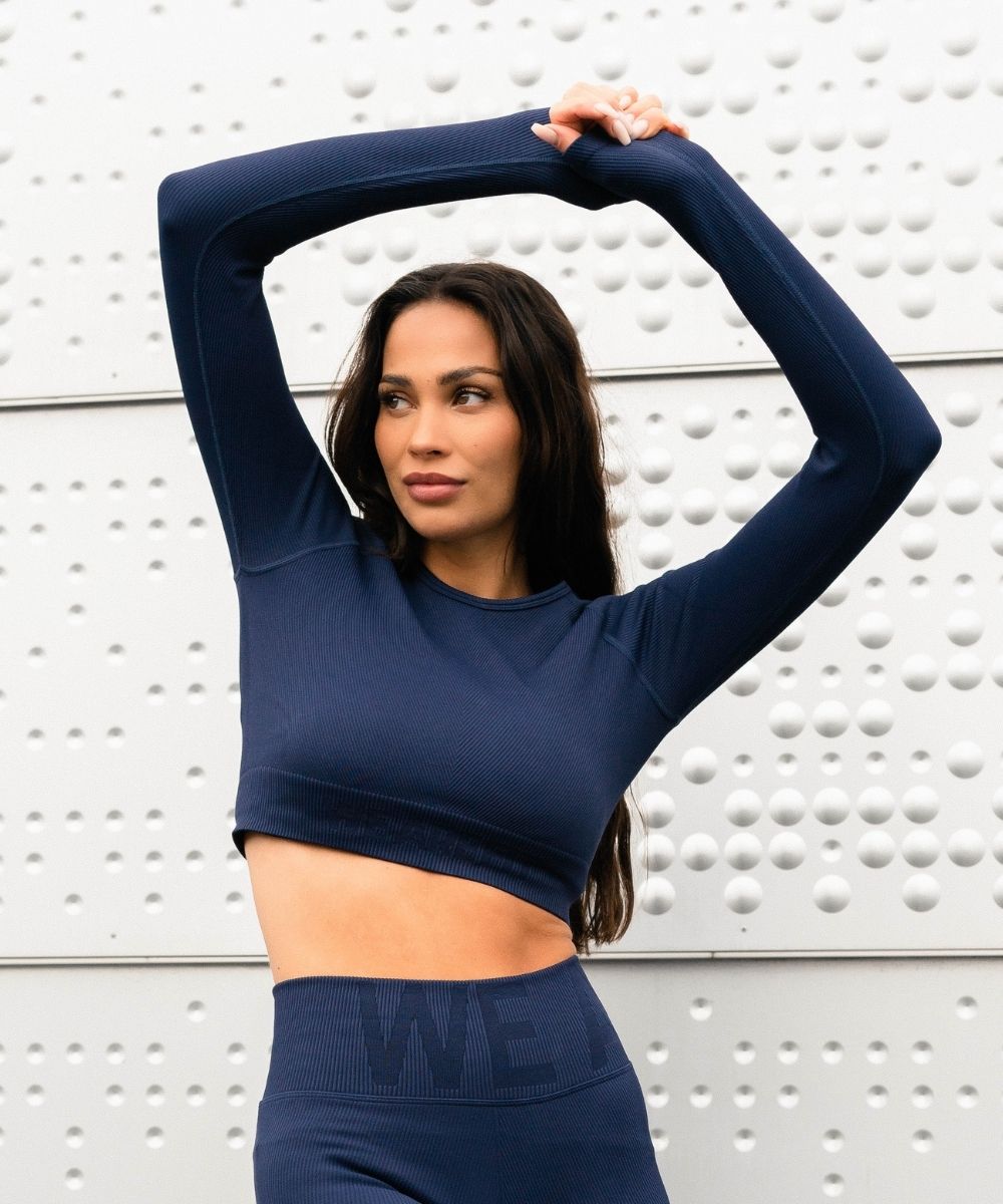 We Are Fit Blueberry Lux Rib Seamless Crop Longsleeve