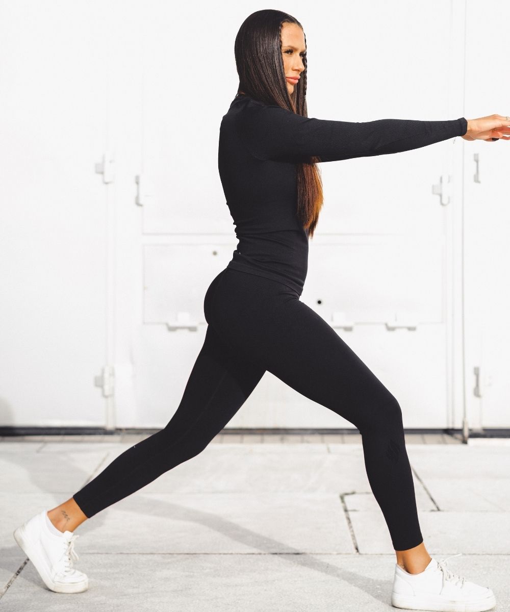 We Are Fit Black Lux Rib Seamless Tights