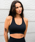 We Are Fit Black Ribbed Seamless Bra