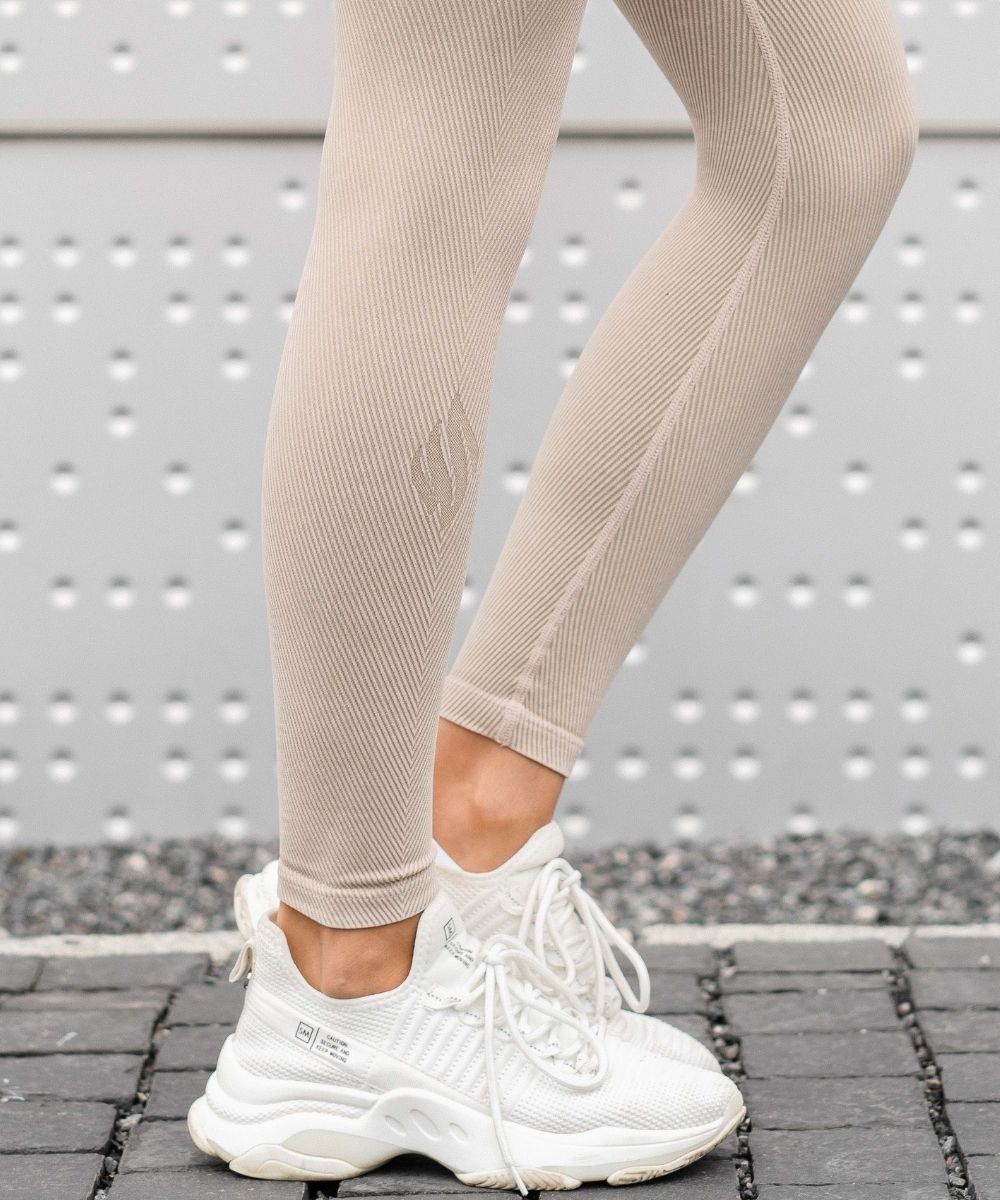 We Are Fit Vintage Beige Lux Rib Seamless Tights