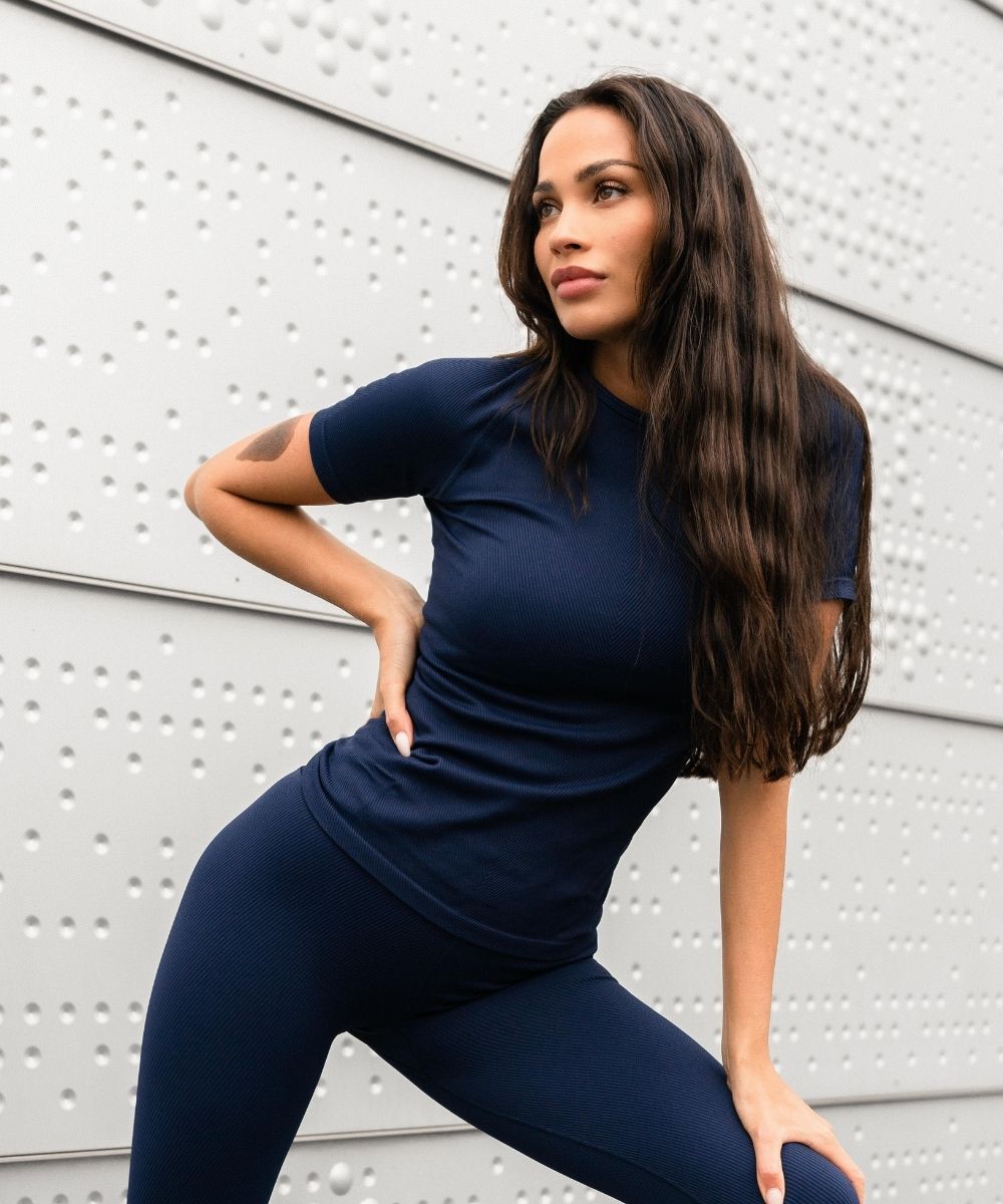 We Are Fit Blueberry Lux Rib Seamless Tee