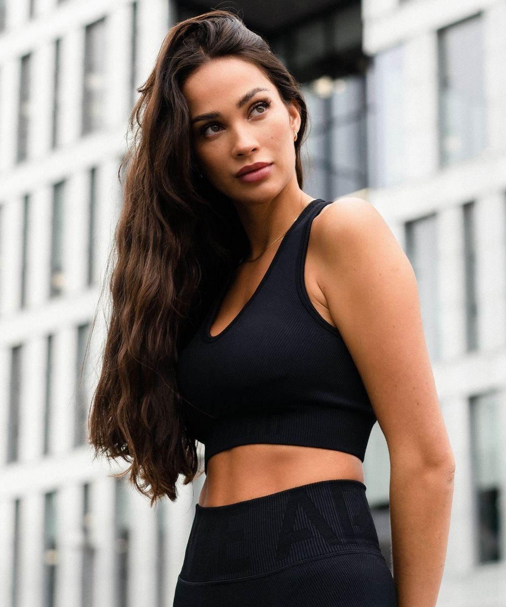 We Are Fit Black Lux Rib Seamless Bra