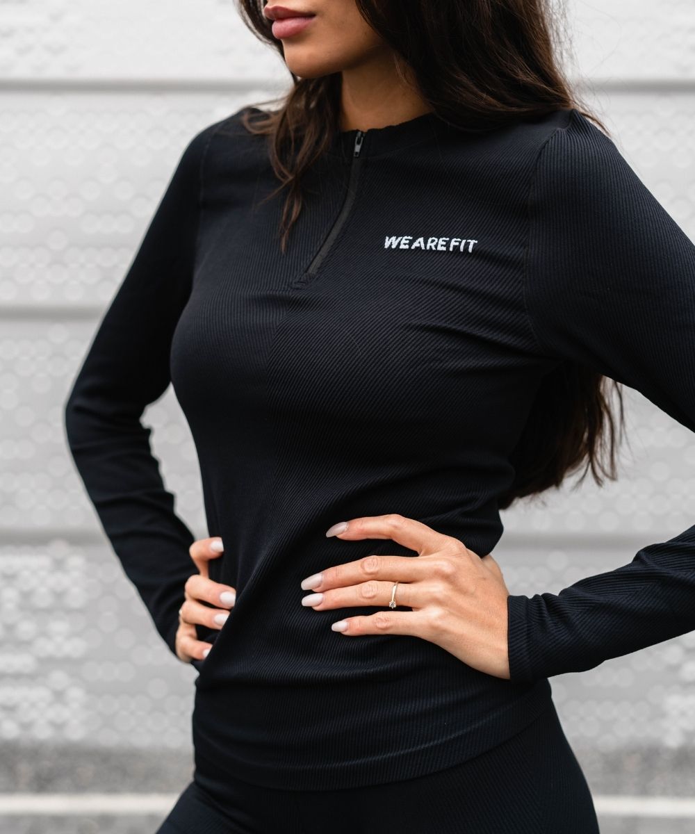 We Are Fit Black Lux Rib Seamless Longsleeve