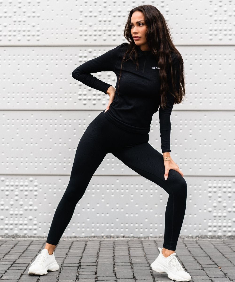 We Are Fit Black Lux Rib Seamless Longsleeve