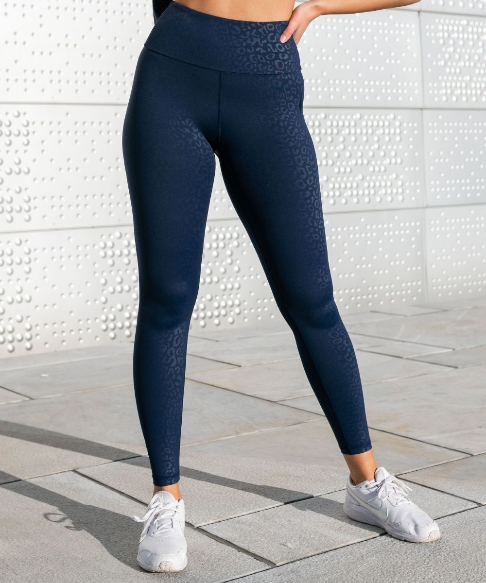 We Are Fit 3D Navy Cheetah Tights