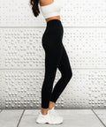 We Are Fit 7/8 Black Lux Rib Seamless Tights