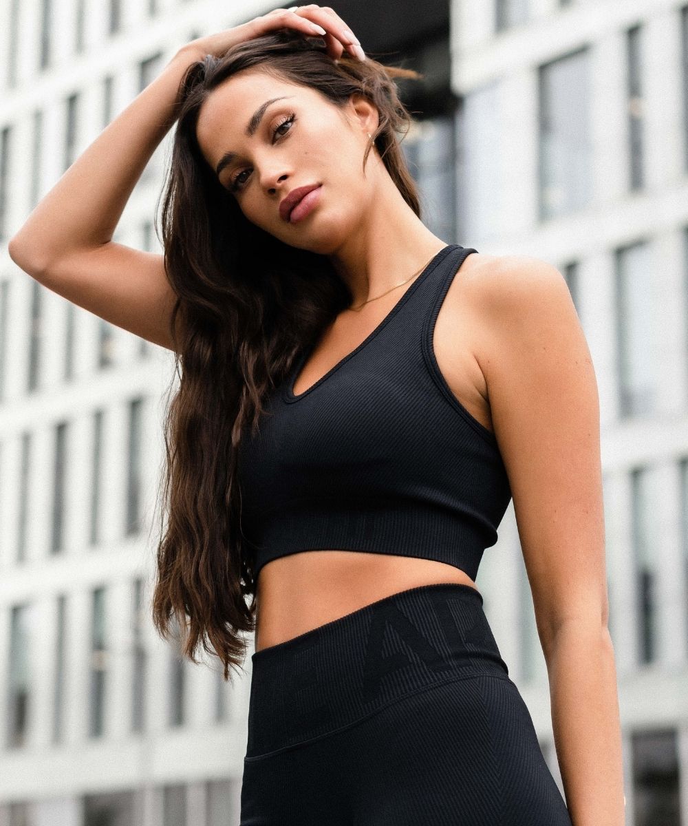 We Are Fit Black Lux Rib Seamless Bra